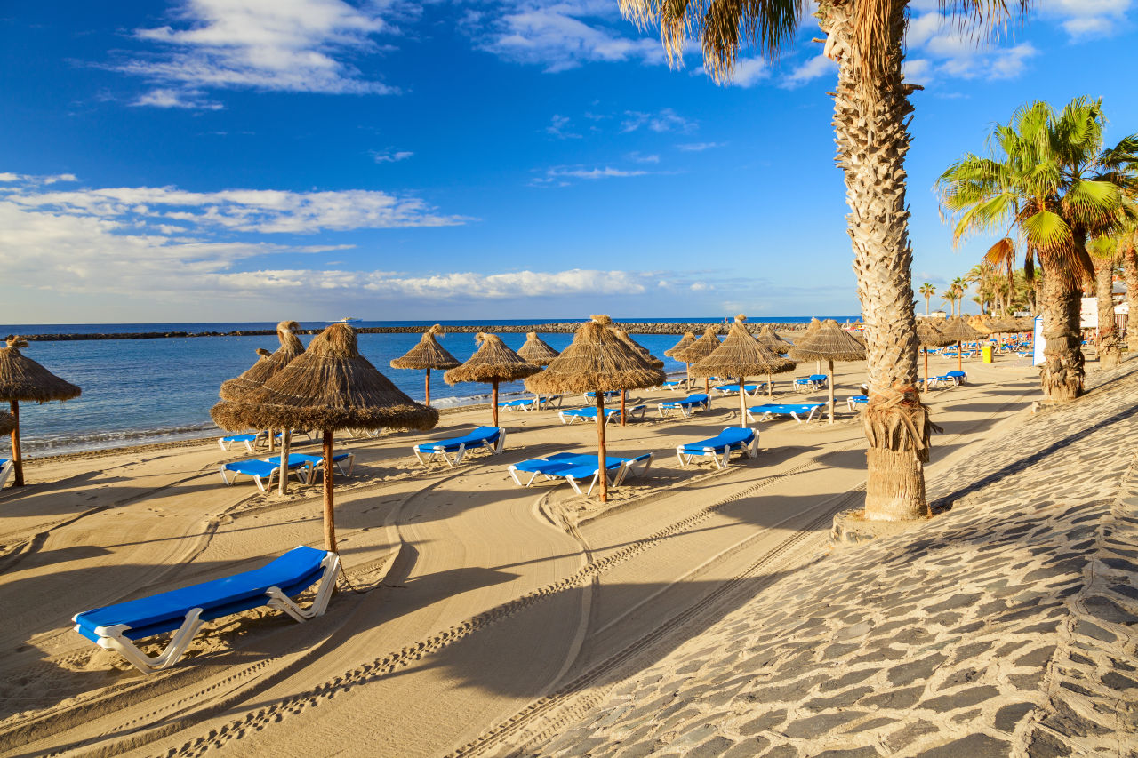 strand Los Cristianos, Teneriffa strandliegen